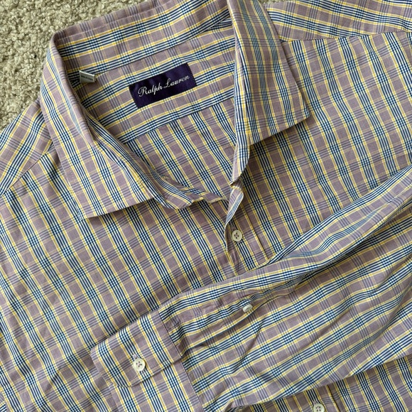 Ralph Lauren Other - Ralph Lauren Purple Label Men’s XXL Plaid Button Down Shirt Made In Italy